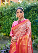 Peach Colour Saree Looking So Beautiful